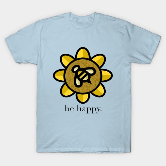 Be Happy! - Bee and Sun Flower T-Shirt by Megan Makes